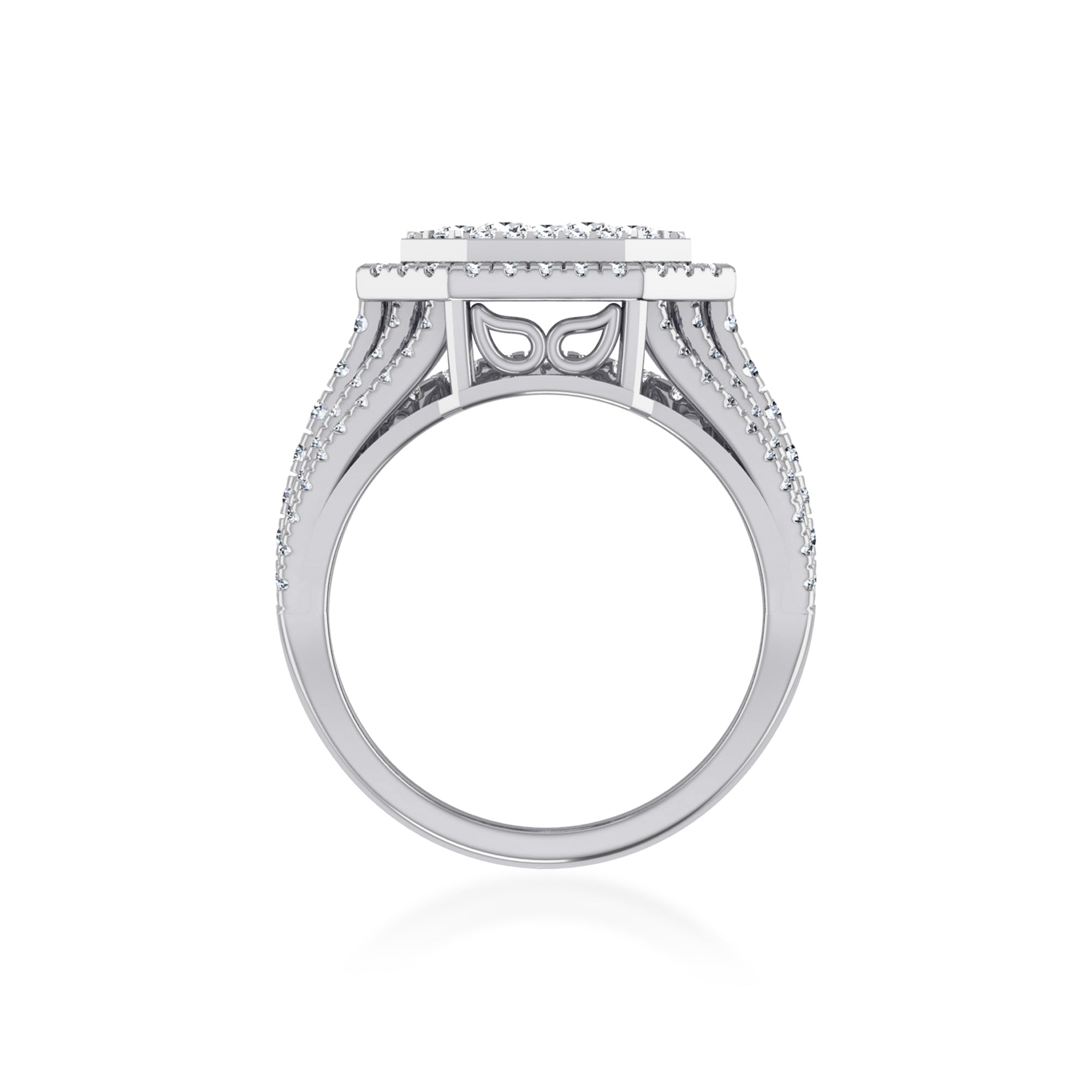 Multi-Row Octagon Lab Diamond Cocktail Ring9