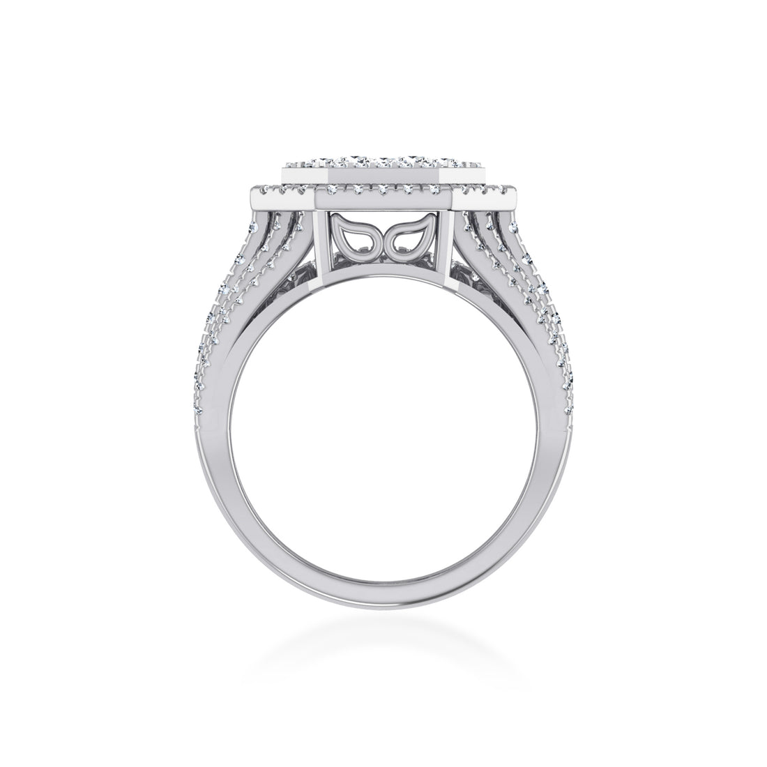 Multi-Row Octagon Lab Diamond Cocktail Ring9