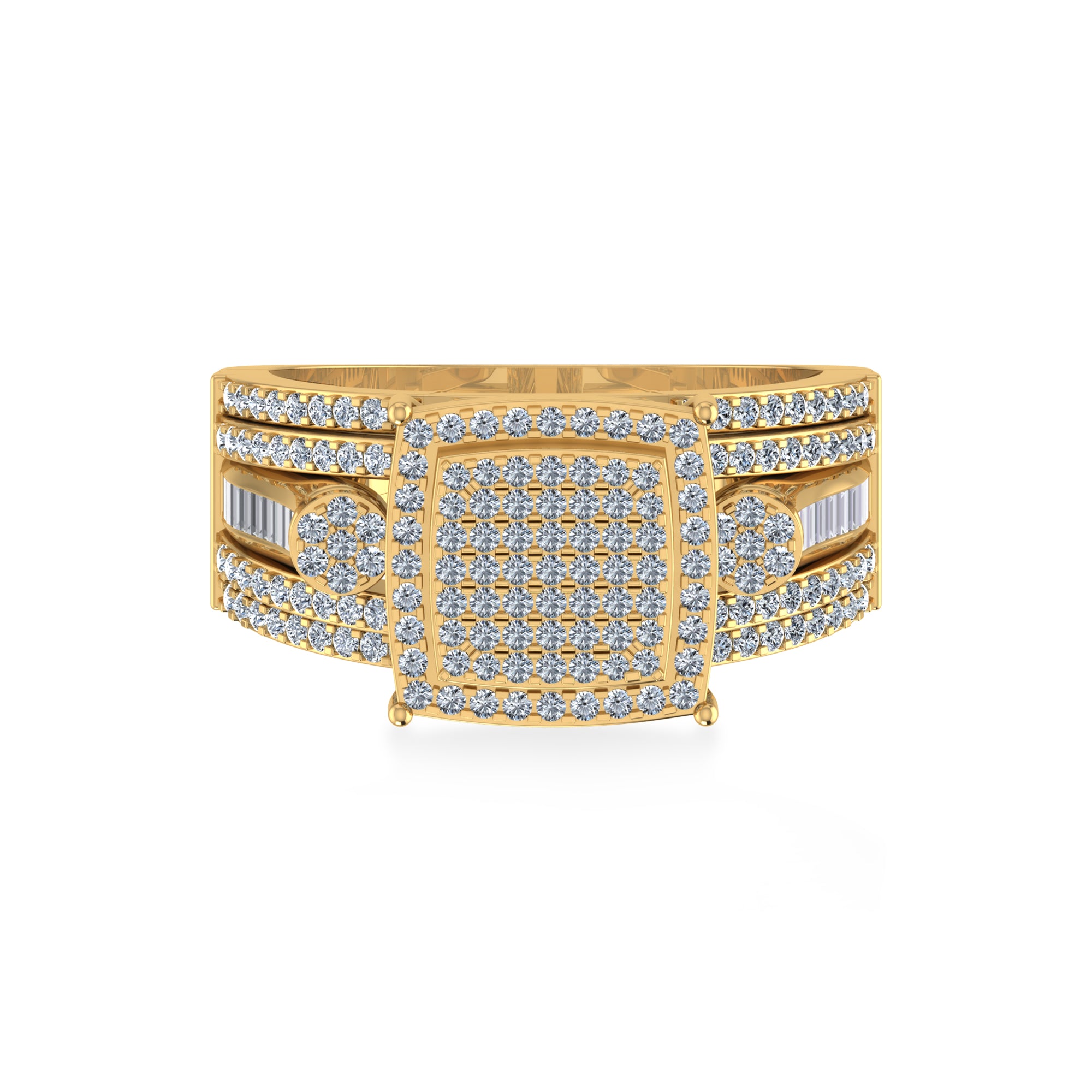  Multi-Row Pave Lab Diamond Ring