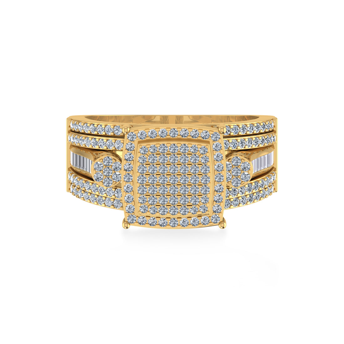  Multi-Row Pave Lab Diamond Ring