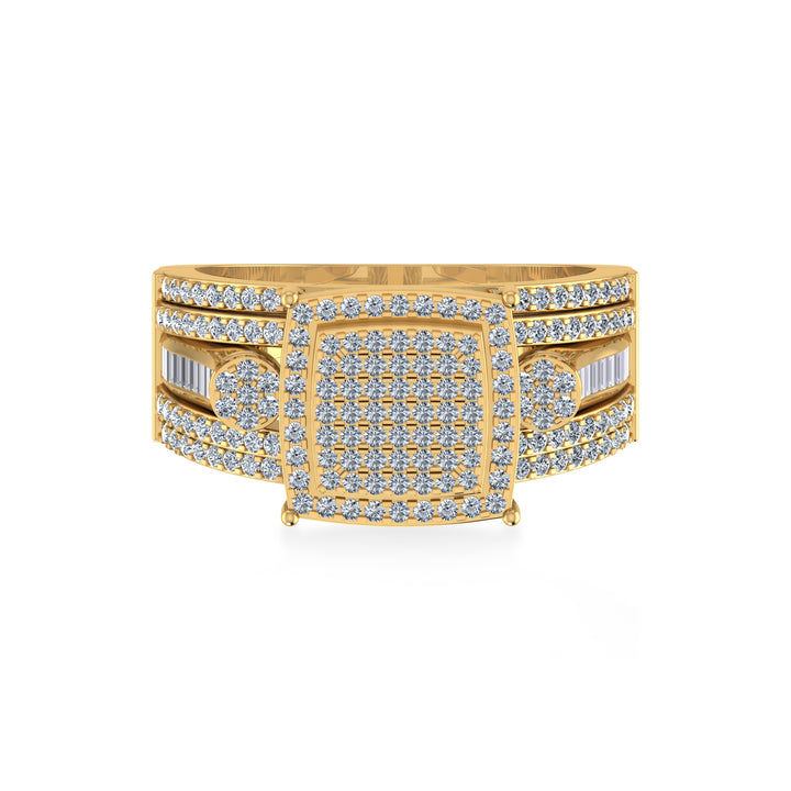  Multi-Row Pave Lab Diamond Ring