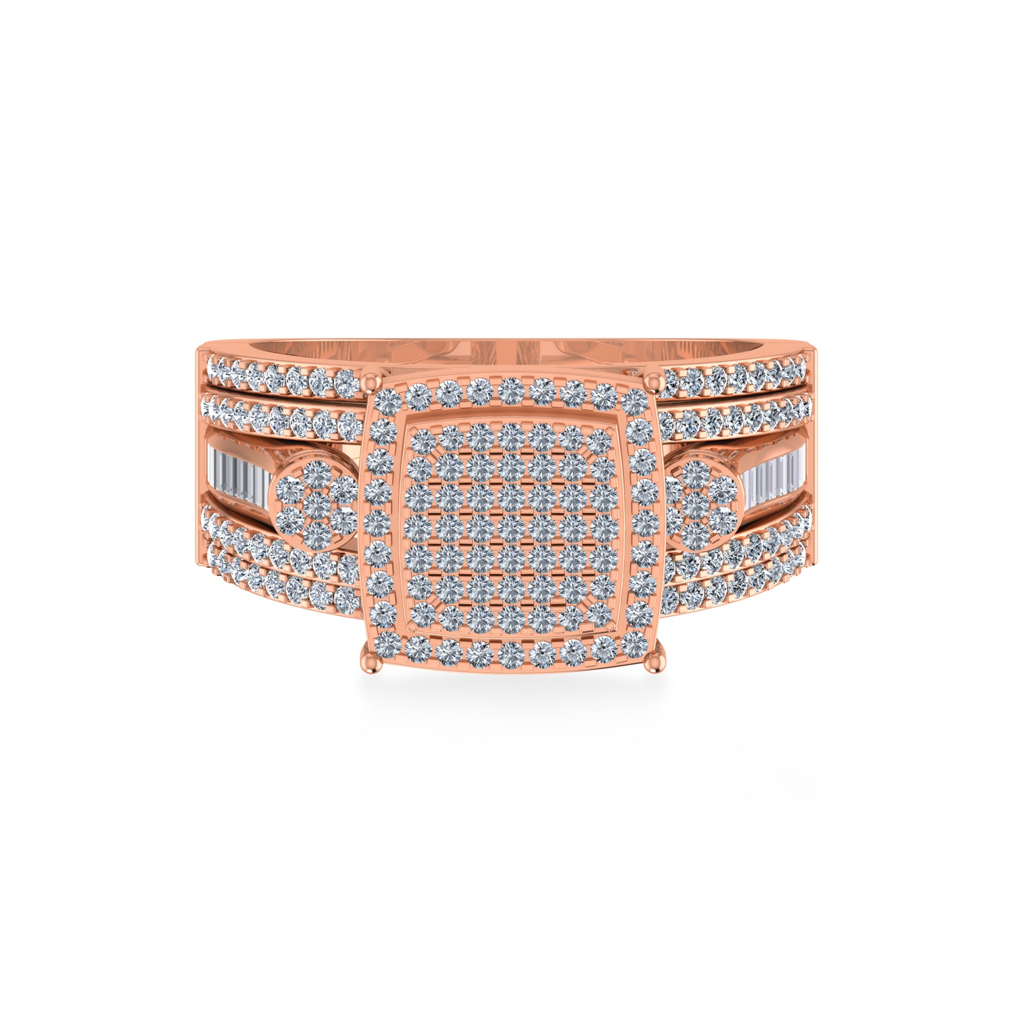  Multi-Row Pave Lab Diamond Ring 4