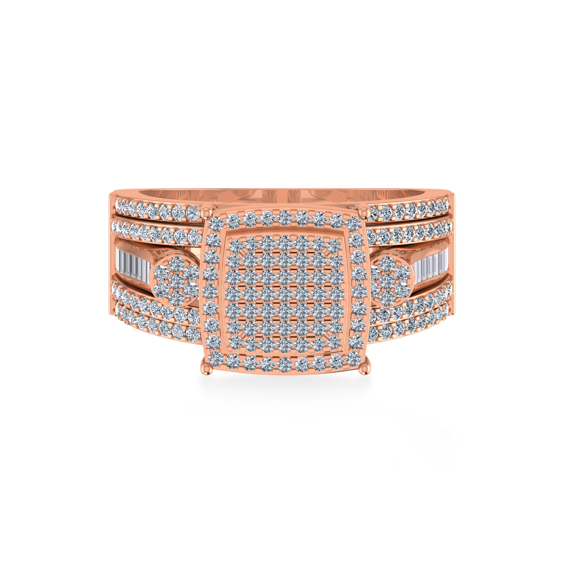  Multi-Row Pave Lab Diamond Ring 4