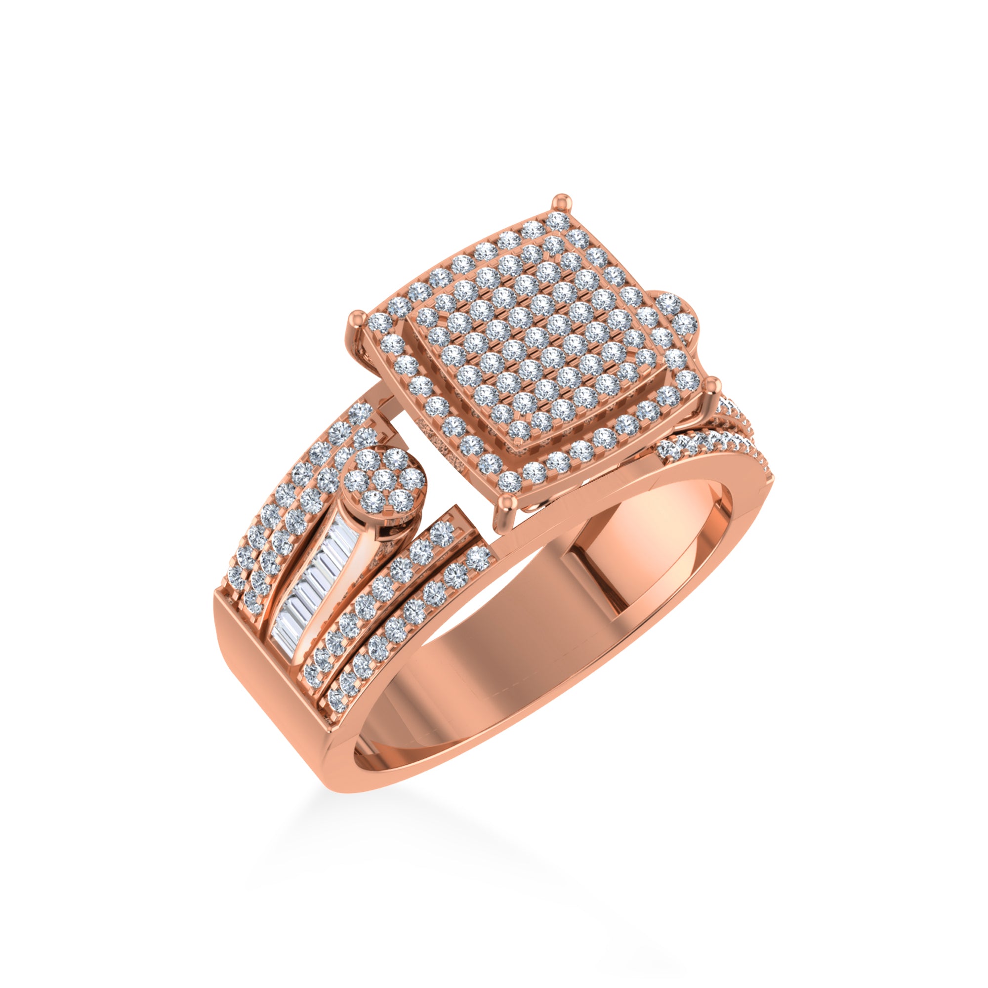  Multi-Row Pave Lab Diamond Ring 5