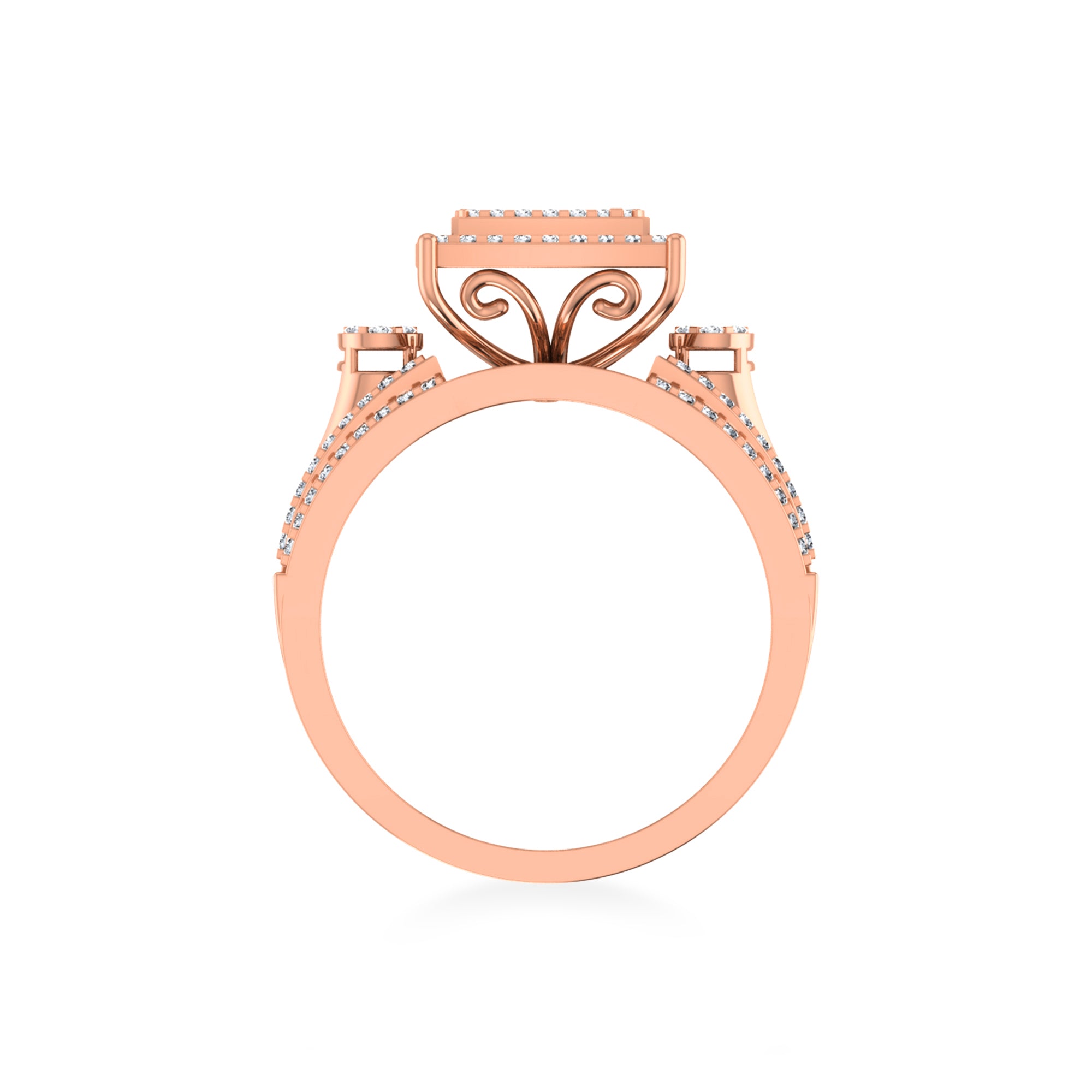  Multi-Row Pave Lab Diamond Ring 6