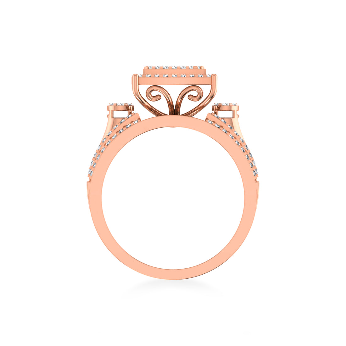  Multi-Row Pave Lab Diamond Ring 6