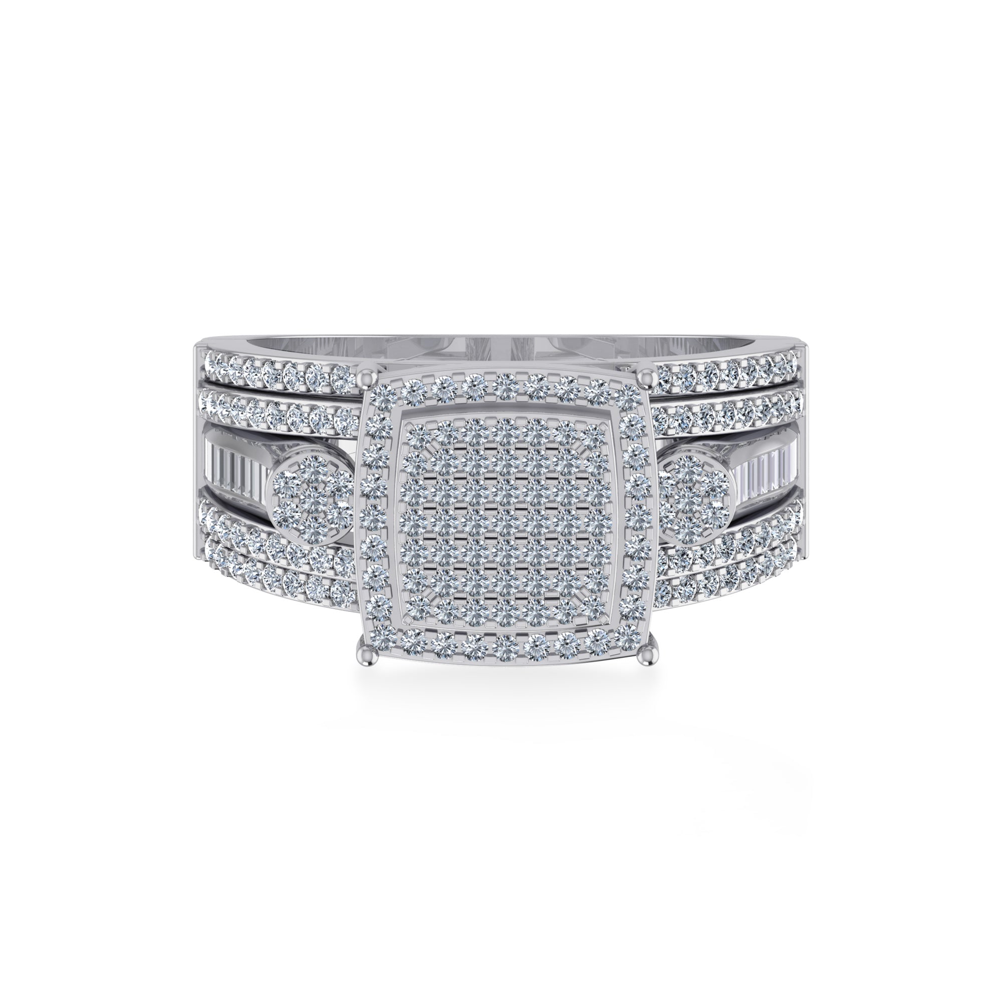  Multi-Row Pave Lab Diamond Ring 7
