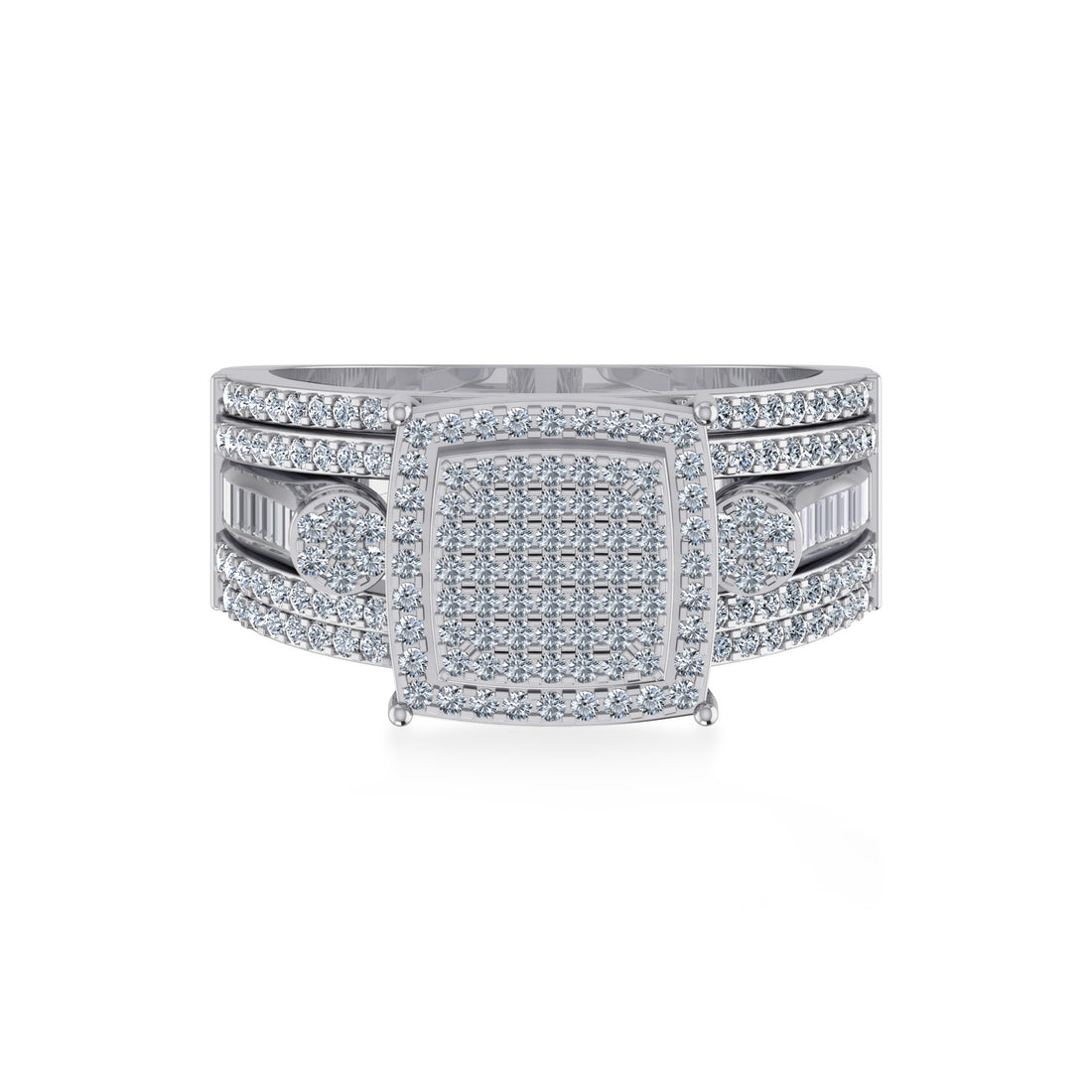  Multi-Row Pave Lab Diamond Ring 7