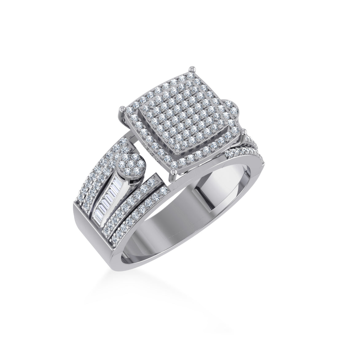  Multi-Row Pave Lab Diamond Ring 8