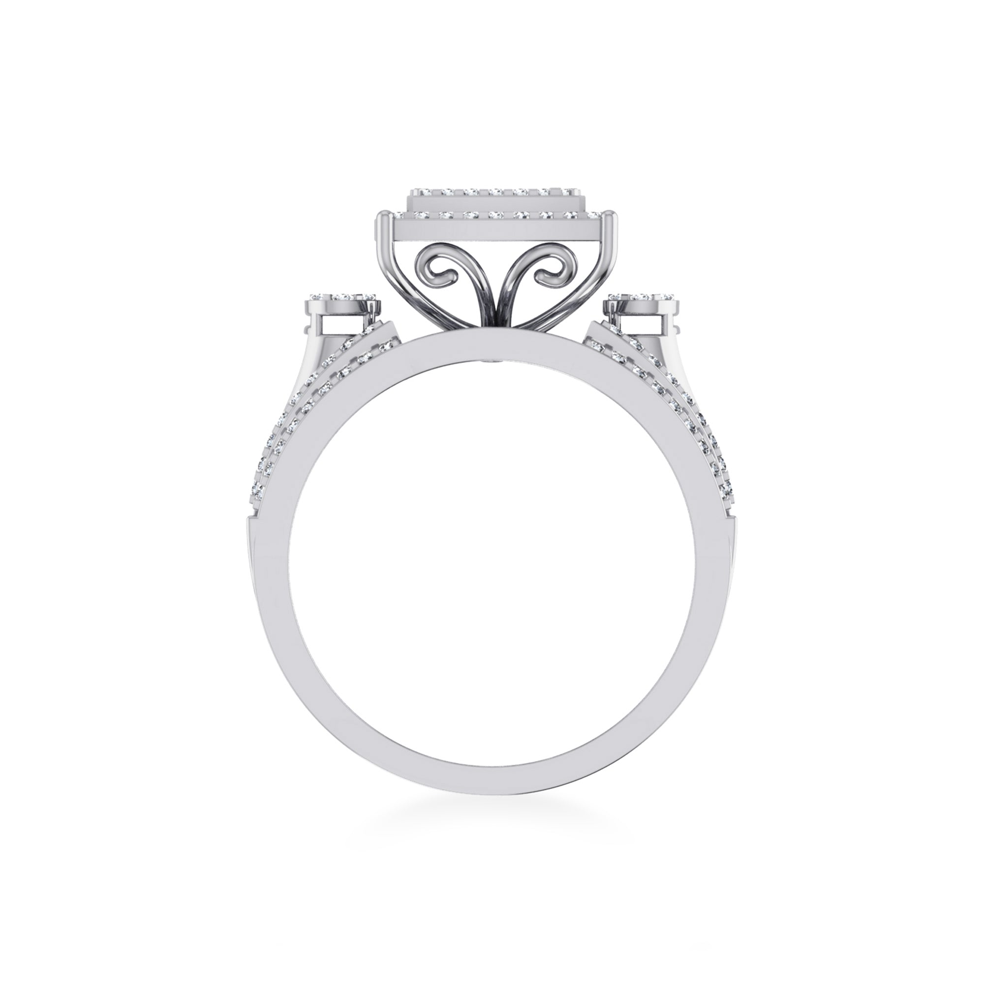  Multi-Row Pave Lab Diamond Ring 9