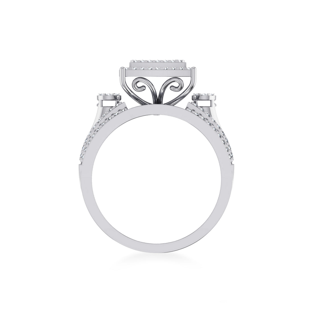  Multi-Row Pave Lab Diamond Ring 9