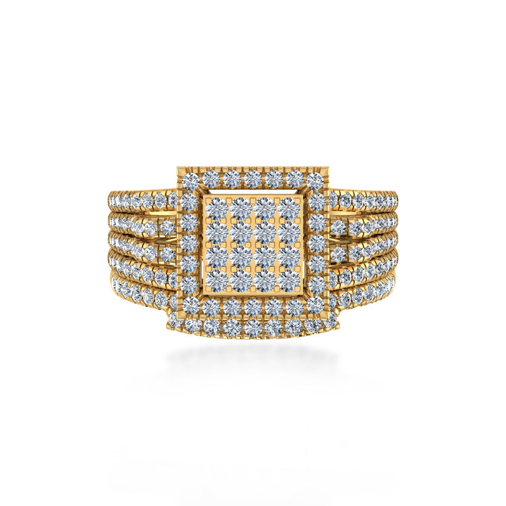Multi-Row Square Lab Diamond Cocktail Ring