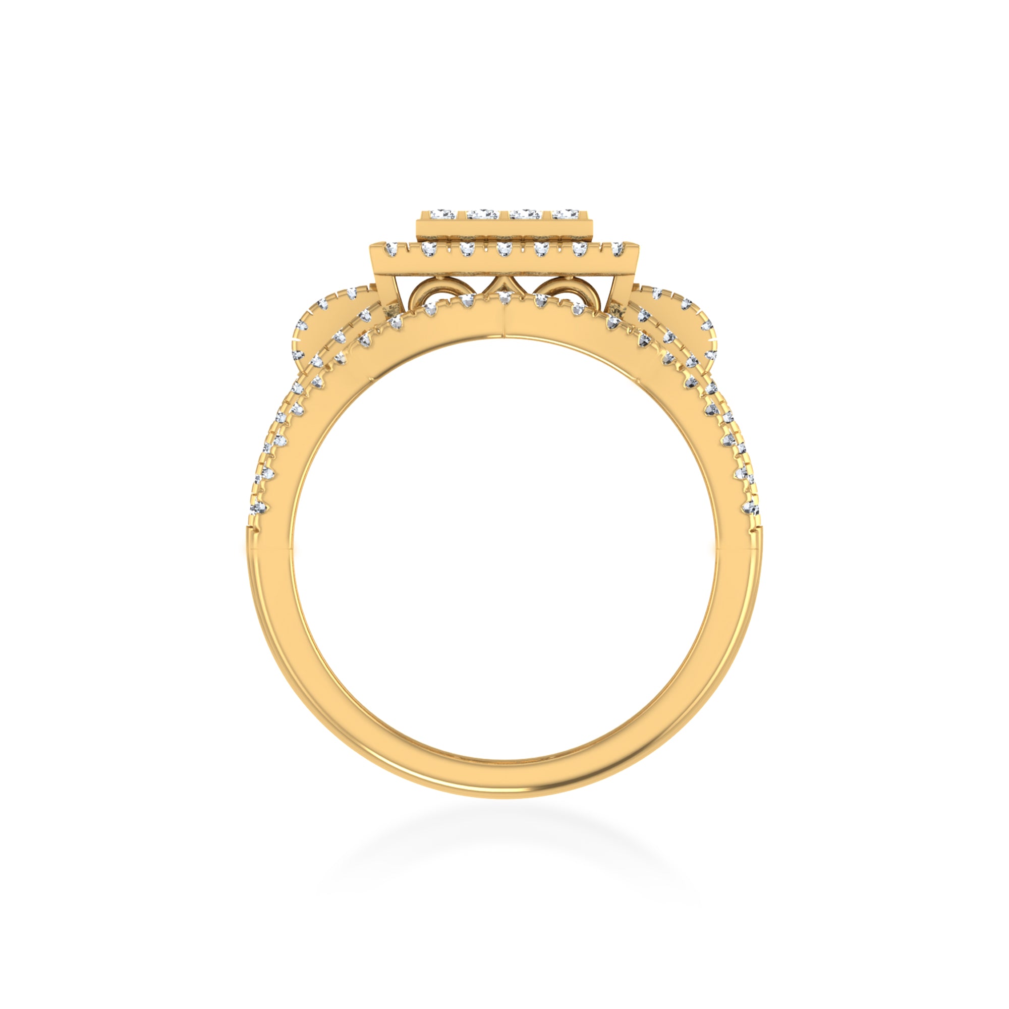 Multi-Row Square Lab Diamond Cocktail Ring 8