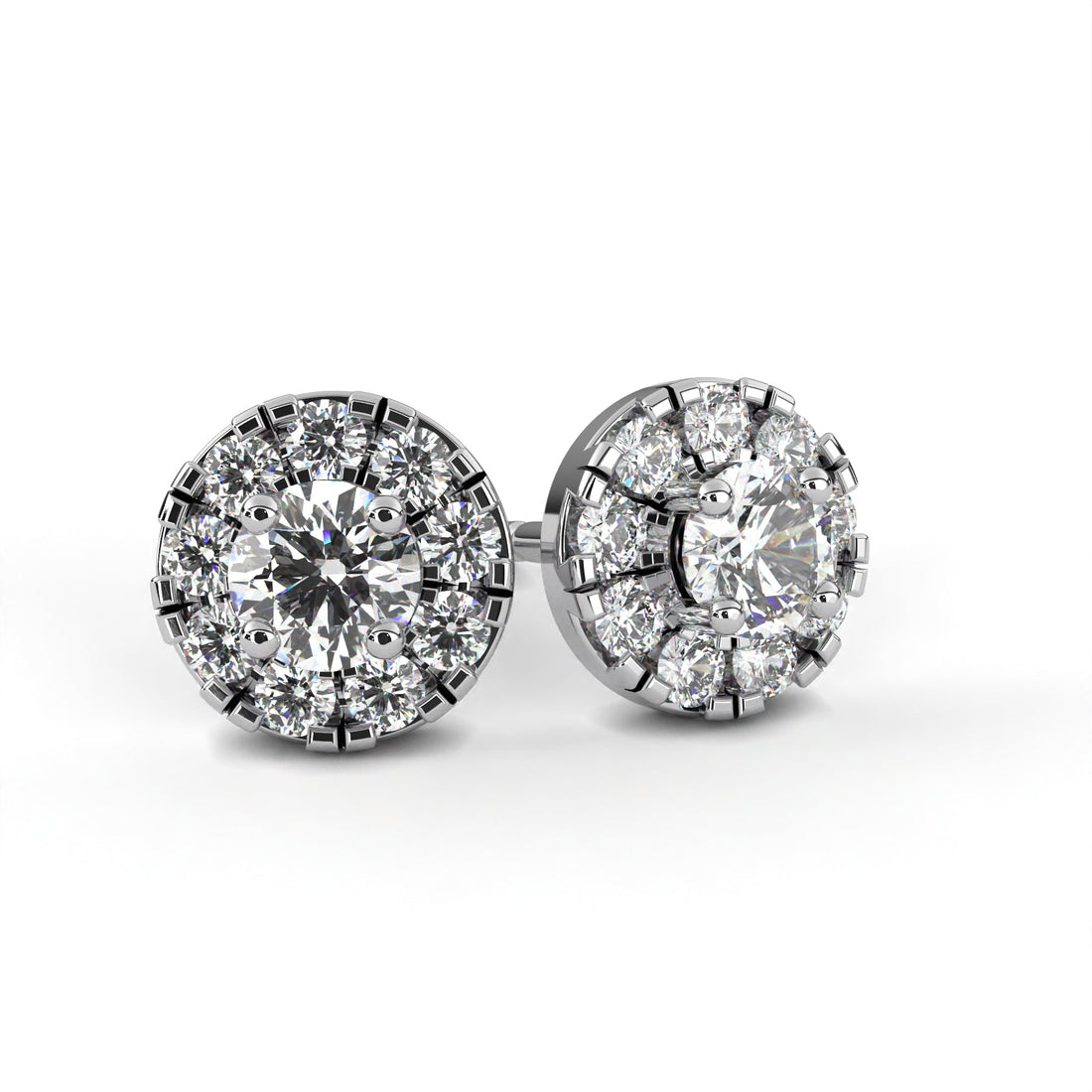 Mystic Glam Diamond Stud Earrings In 925 Silver