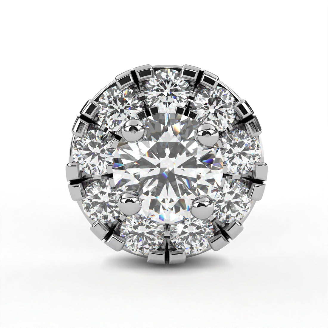 Mystic Glam Diamond Stud Earrings In 925 Silver