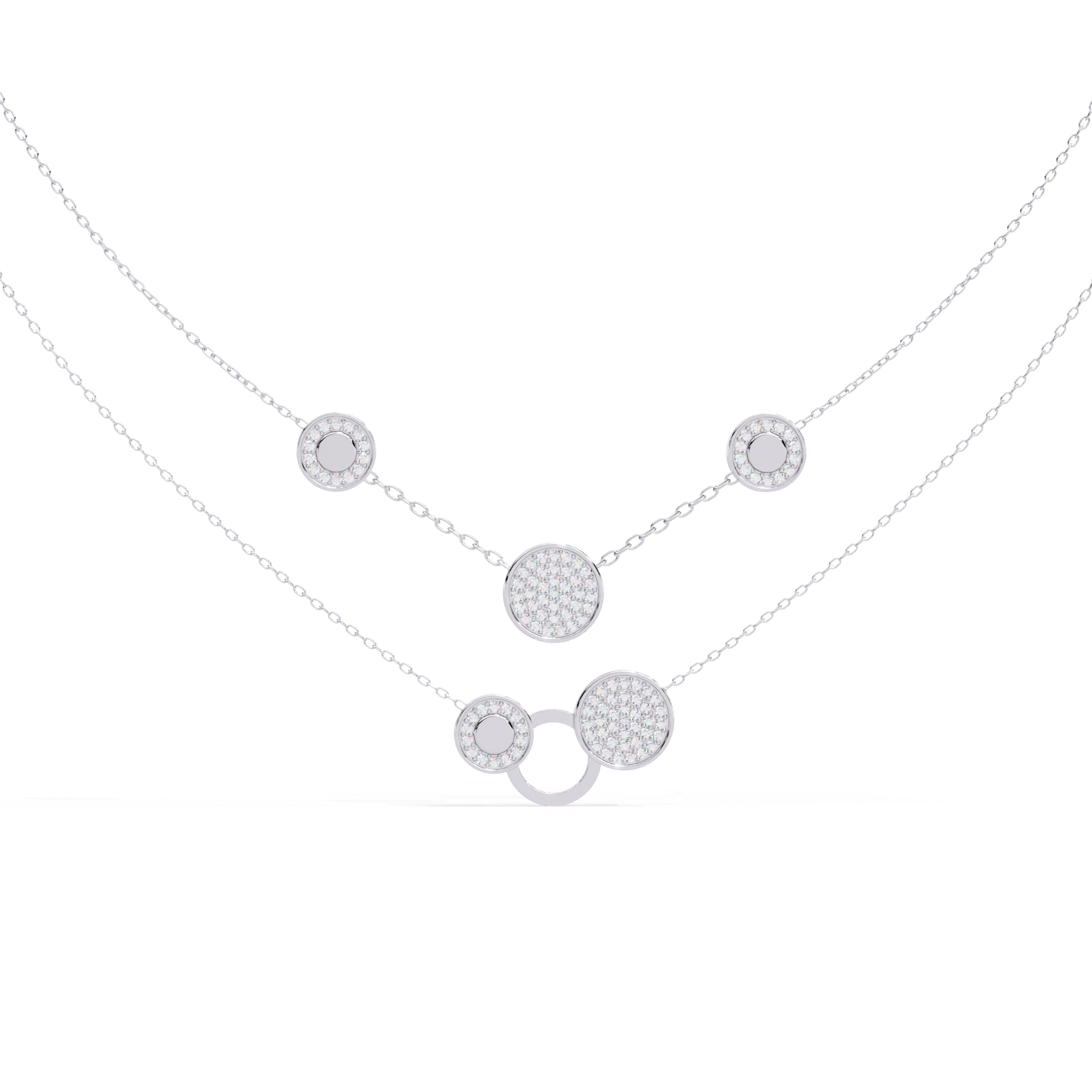 Contemporary Lab Created Diamond Pendant (With Chain)