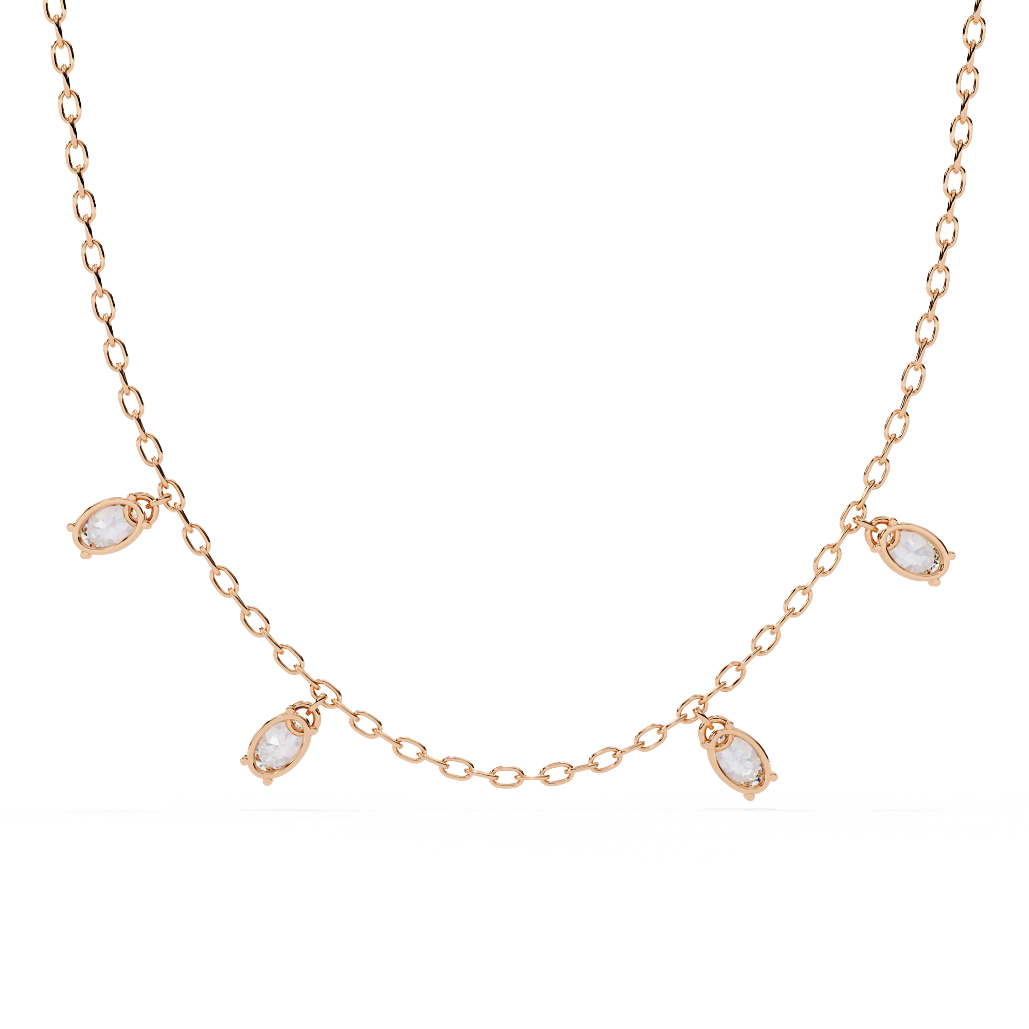 Dainty Lab Grown Diamond Necklace – Modern Vibe Style with Chain