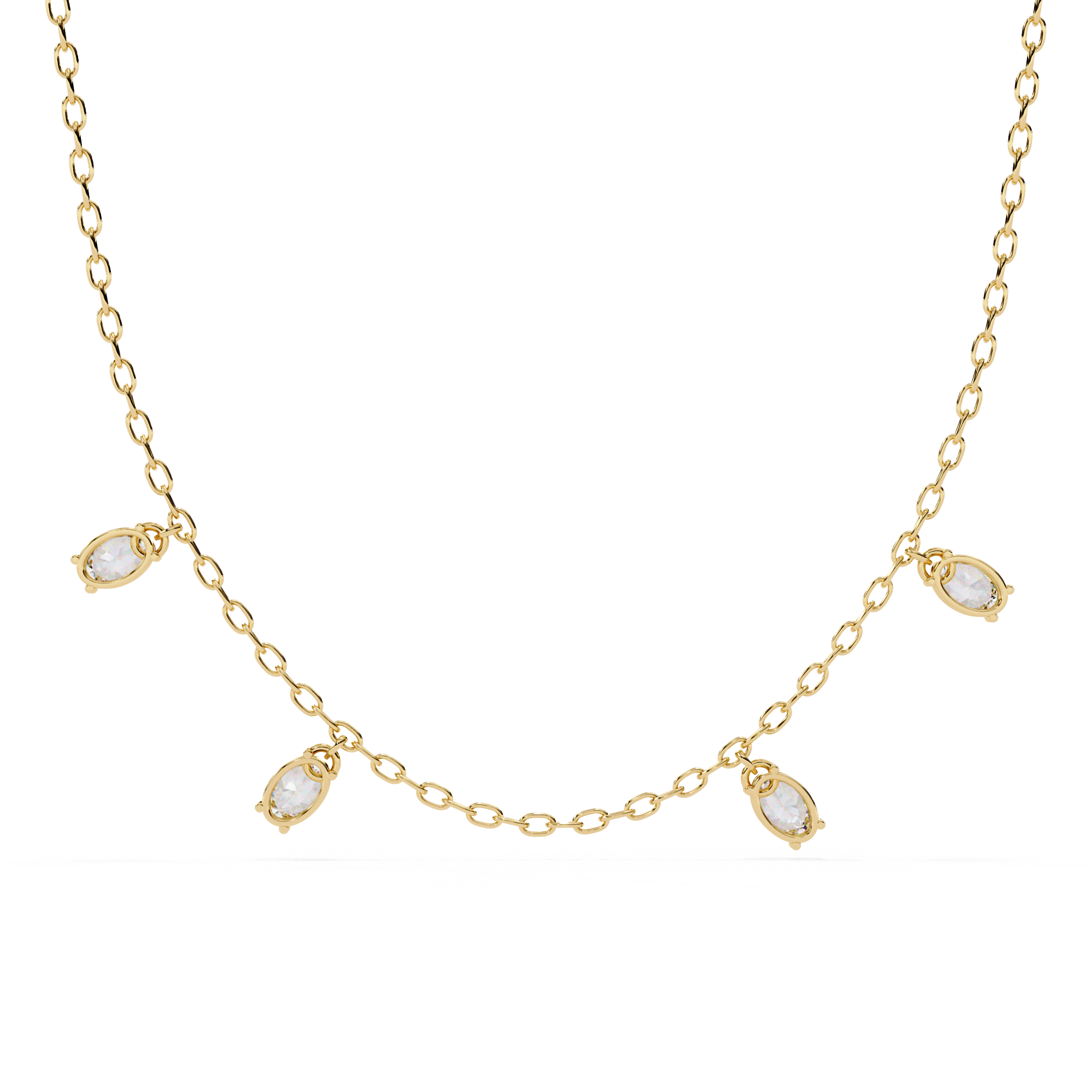 Dainty Lab Grown Diamond Necklace – Modern Vibe Style with Chain