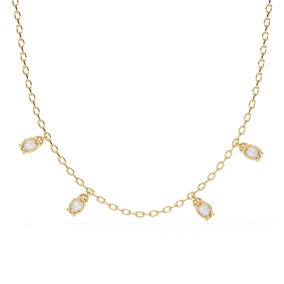 Dainty Lab Grown Diamond Necklace – Modern Vibe Style with Chain