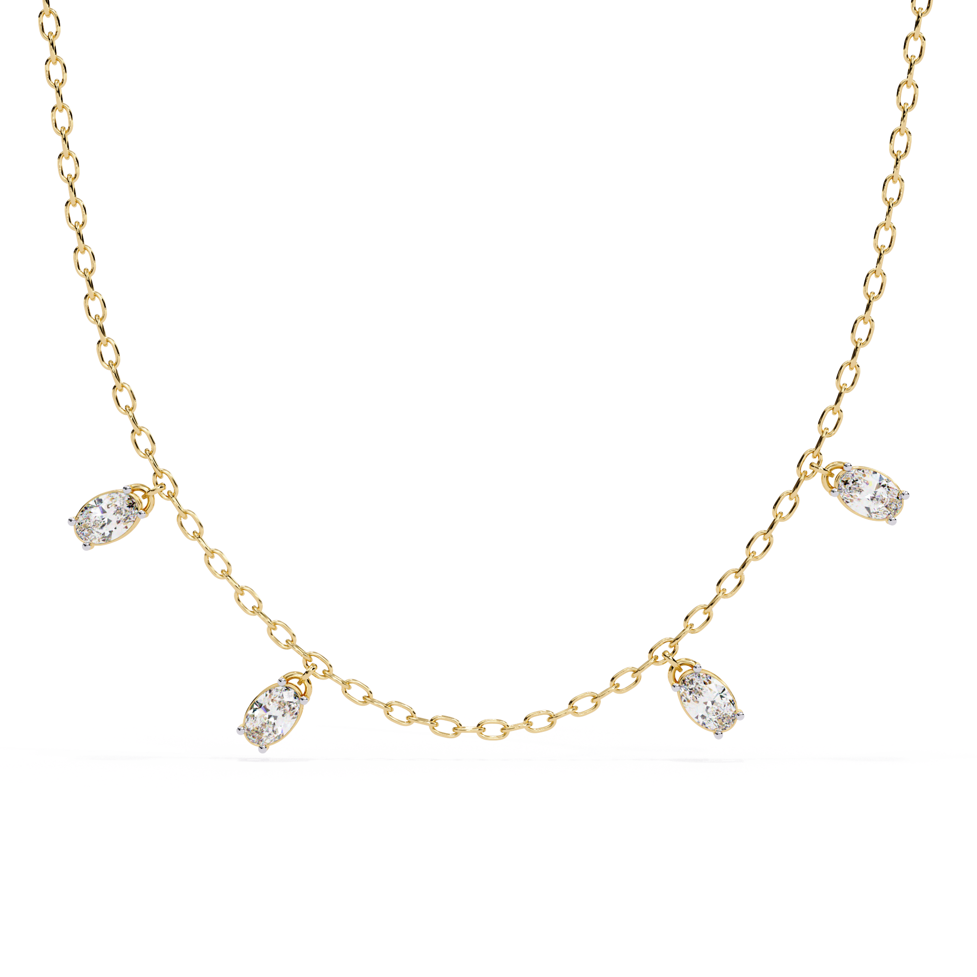 Dainty Lab Grown Diamond Necklace – Modern Vibe Style with Chain