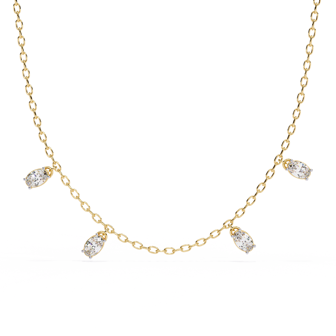 Dainty Lab Grown Diamond Necklace – Modern Vibe Style with Chain