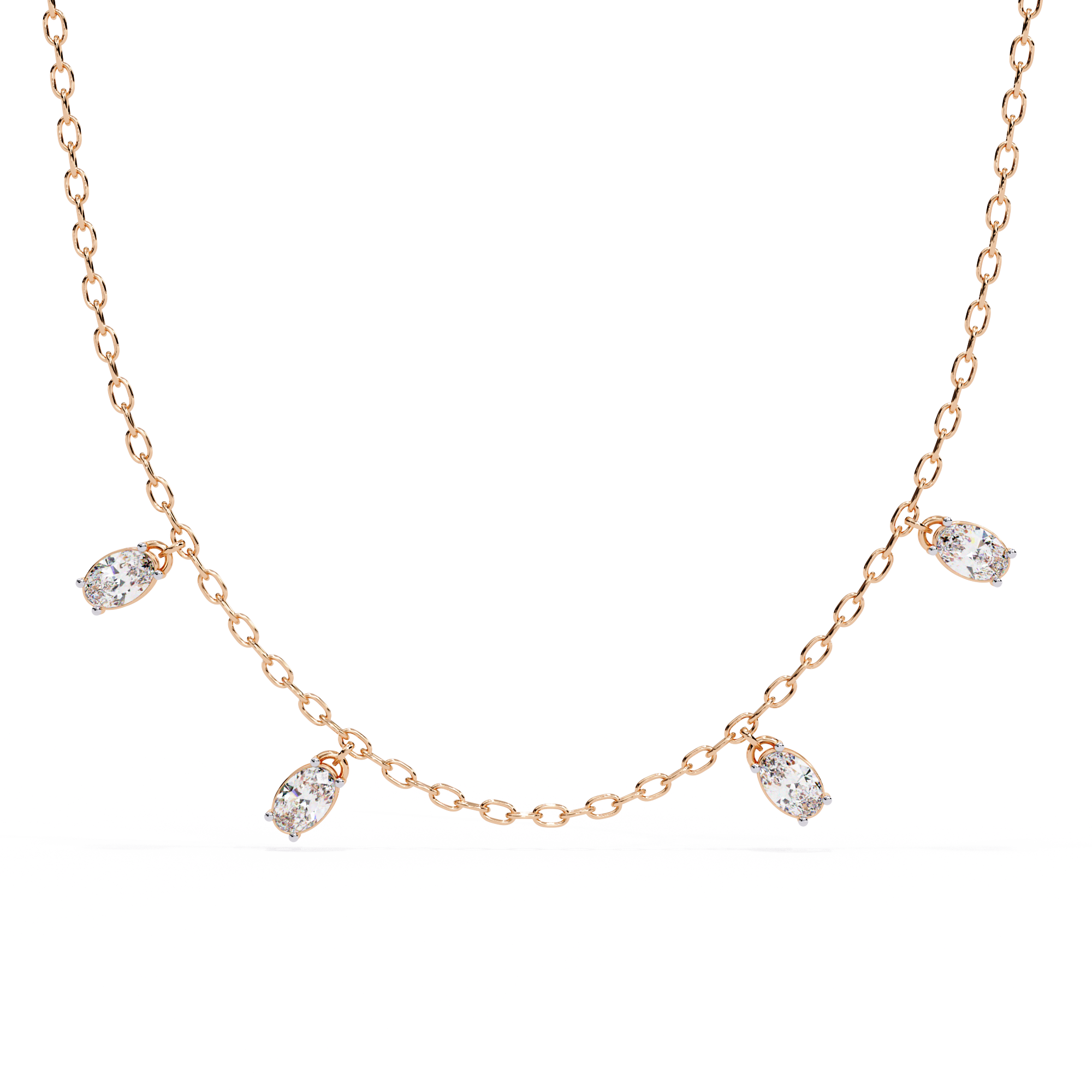 Dainty Lab Grown Diamond Necklace – Modern Vibe Style with Chain
