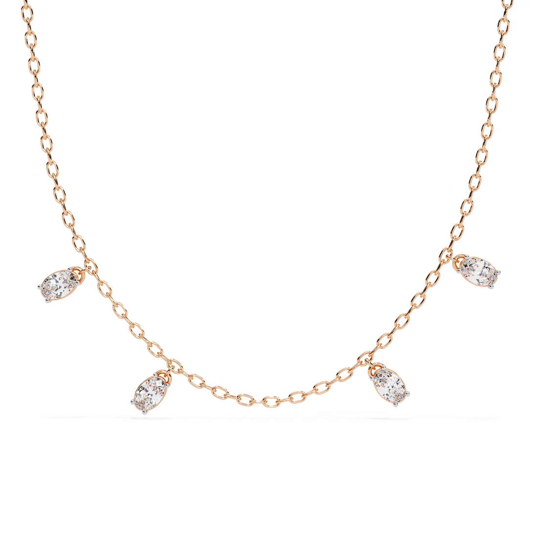Dainty Lab Grown Diamond Necklace – Modern Vibe Style with Chain