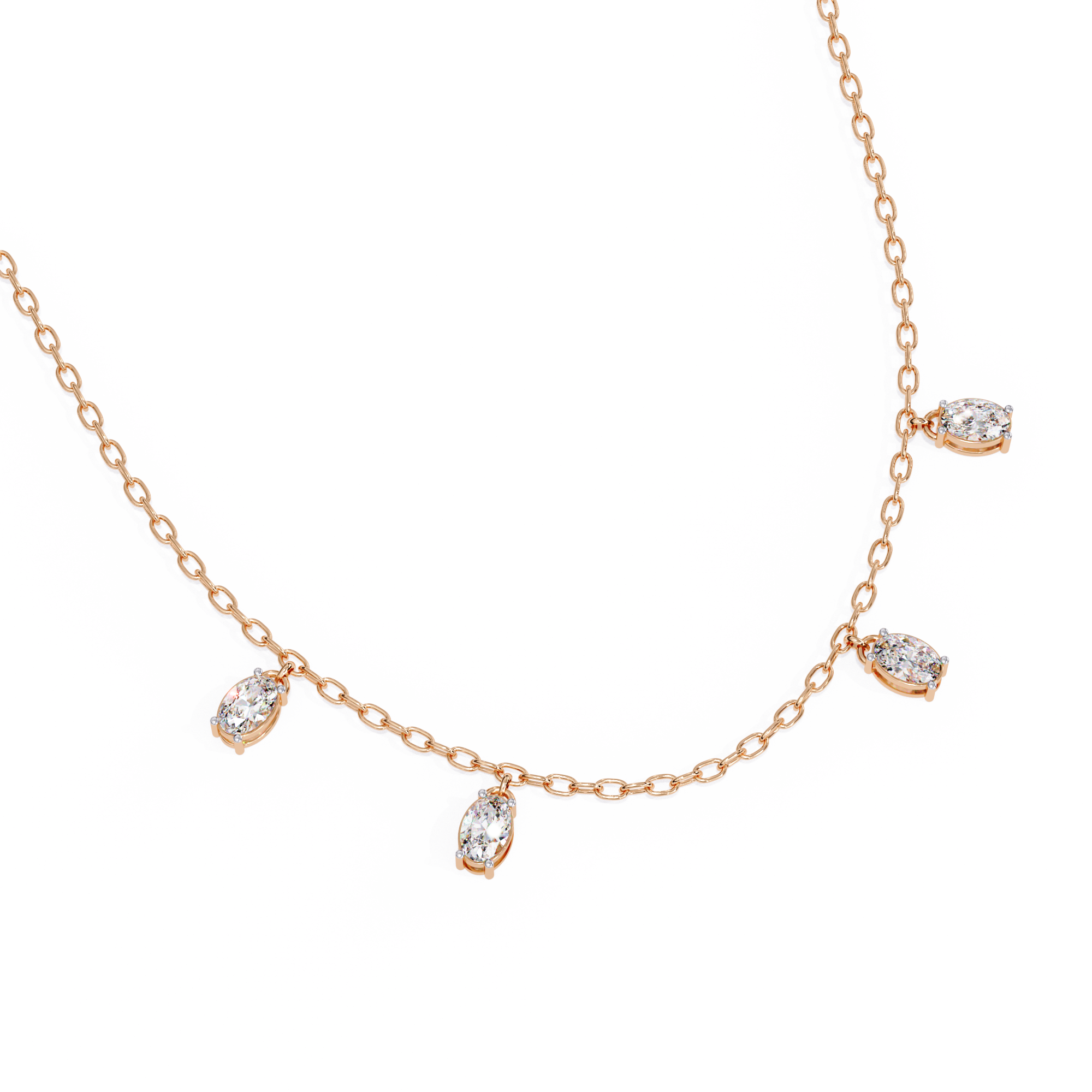 Dainty Lab Grown Diamond Necklace – Modern Vibe Style with Chain