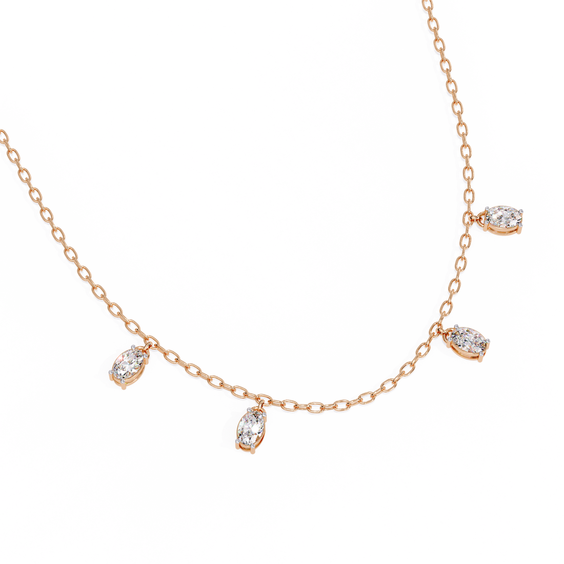 Dainty Lab Grown Diamond Necklace – Modern Vibe Style with Chain