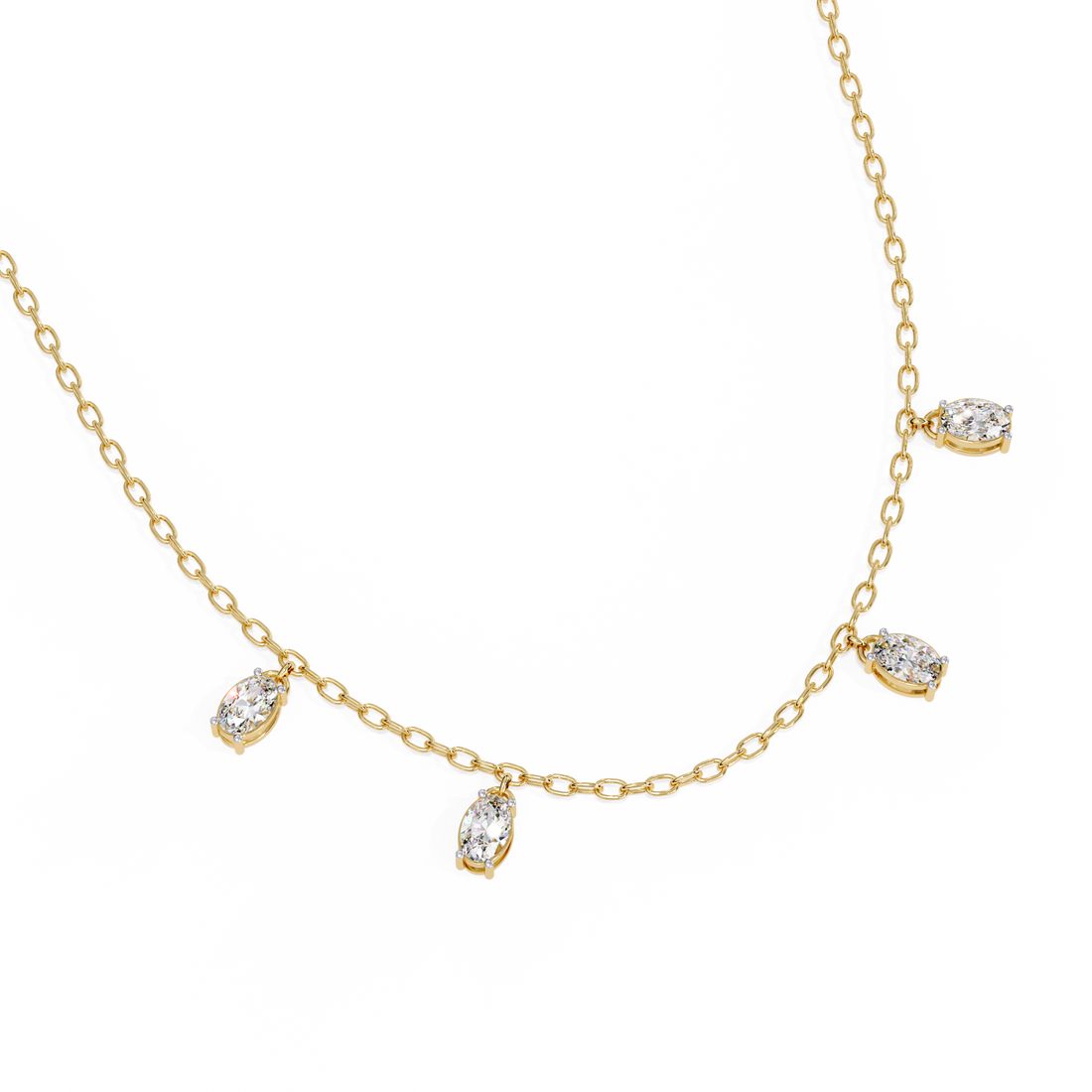 Dainty Lab Grown Diamond Necklace – Modern Vibe Style with Chain