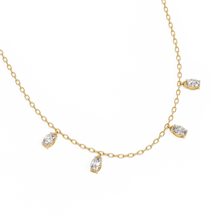 Dainty Lab Grown Diamond Necklace – Modern Vibe Style with Chain