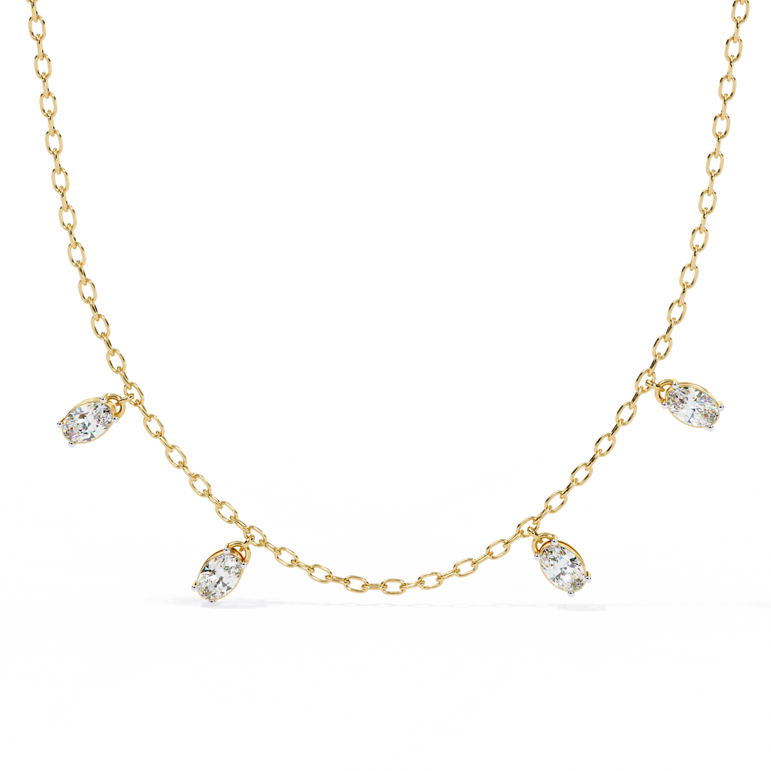 Dainty Lab Grown Diamond Necklace – Modern Vibe Style with Chain