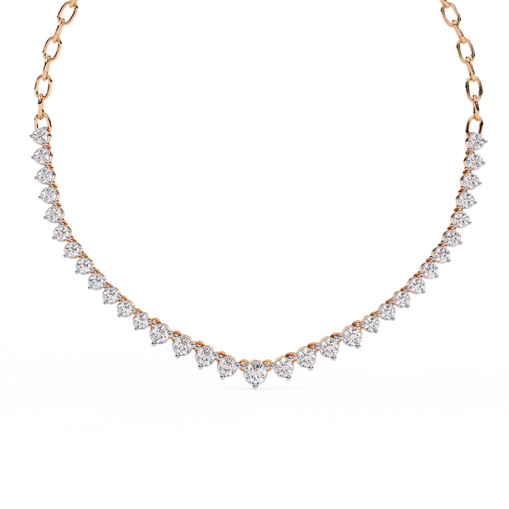Elegant Curved Lab Diamond Necklace