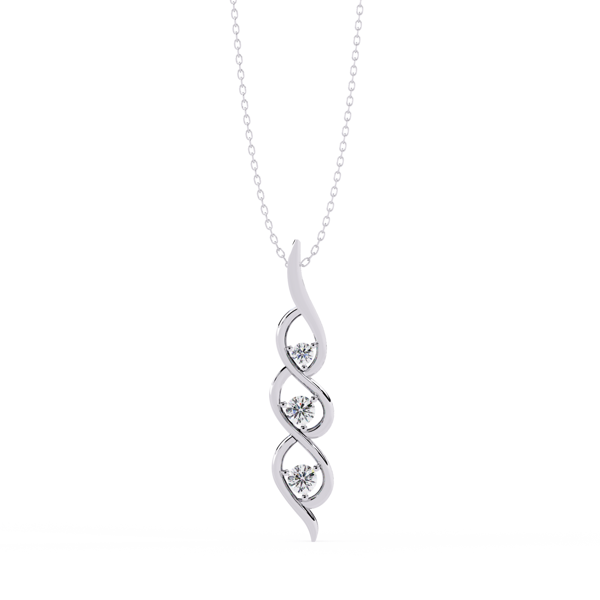 Lab grown Infinity Twist Diamond Pendant