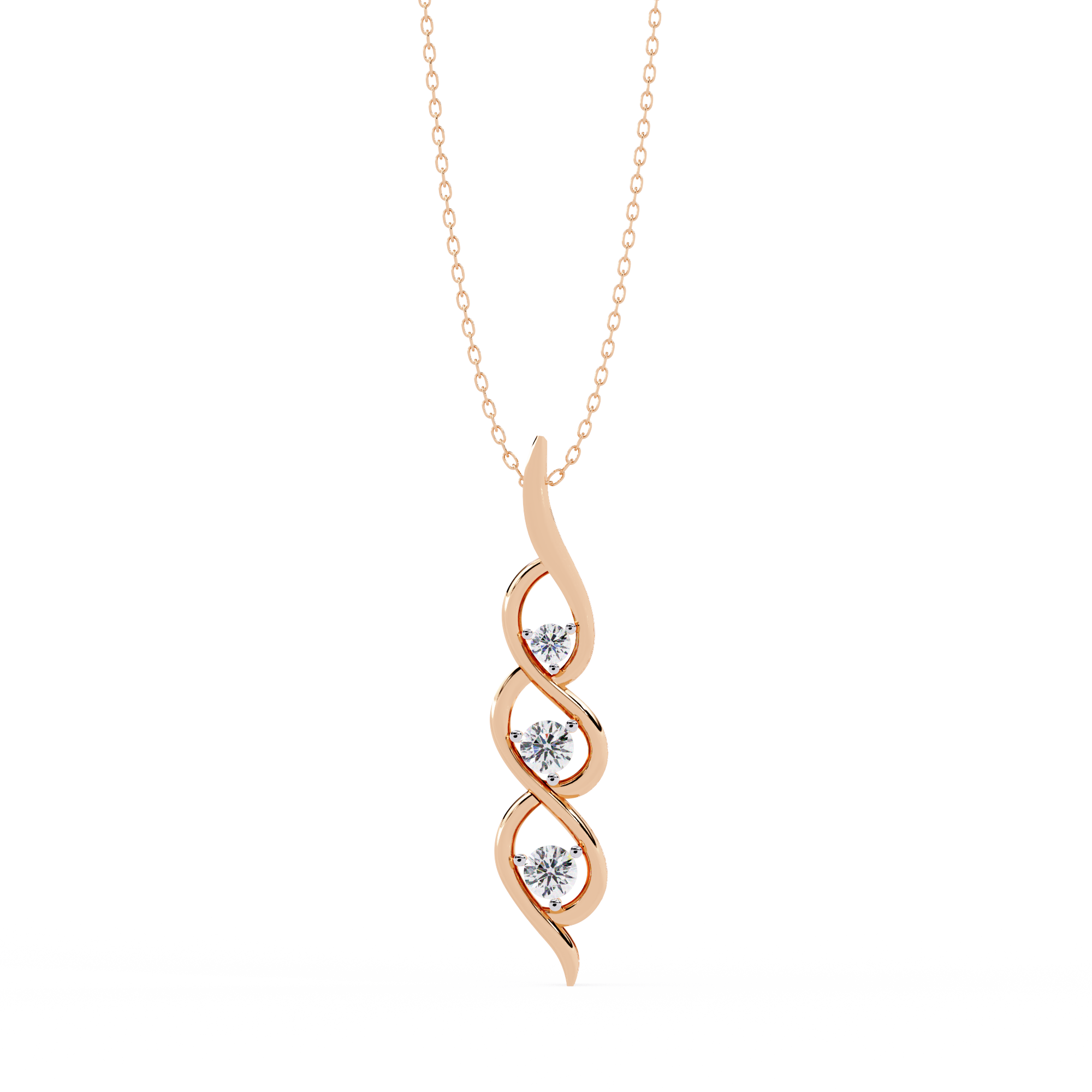 Lab grown Infinity Twist Diamond Pendant