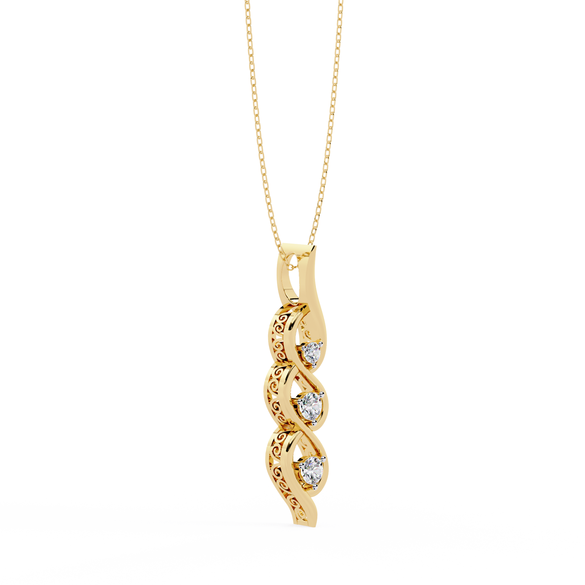 Lab grown Infinity Twist Diamond Pendant