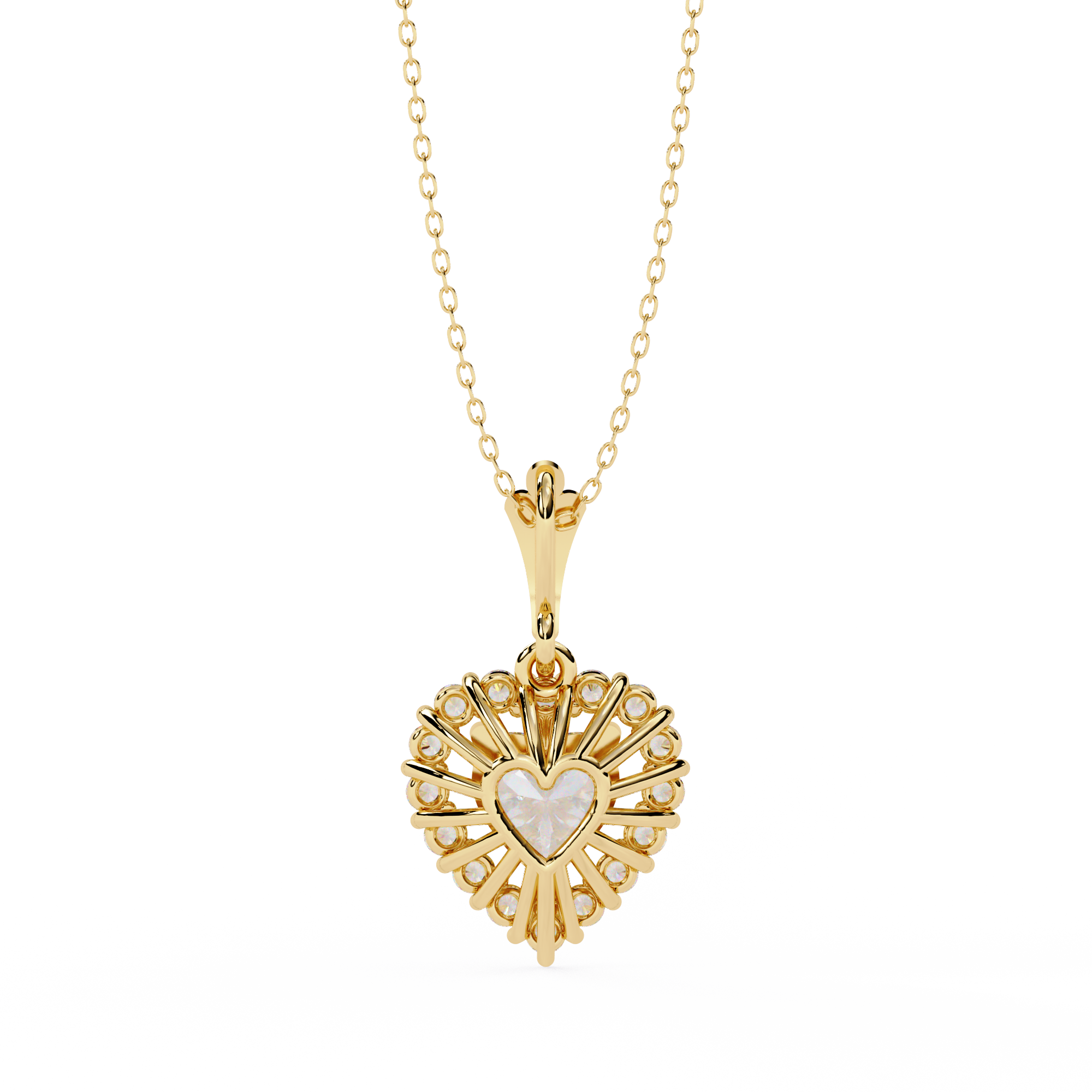 Lab Grown Halo Heart Diamond Pendant