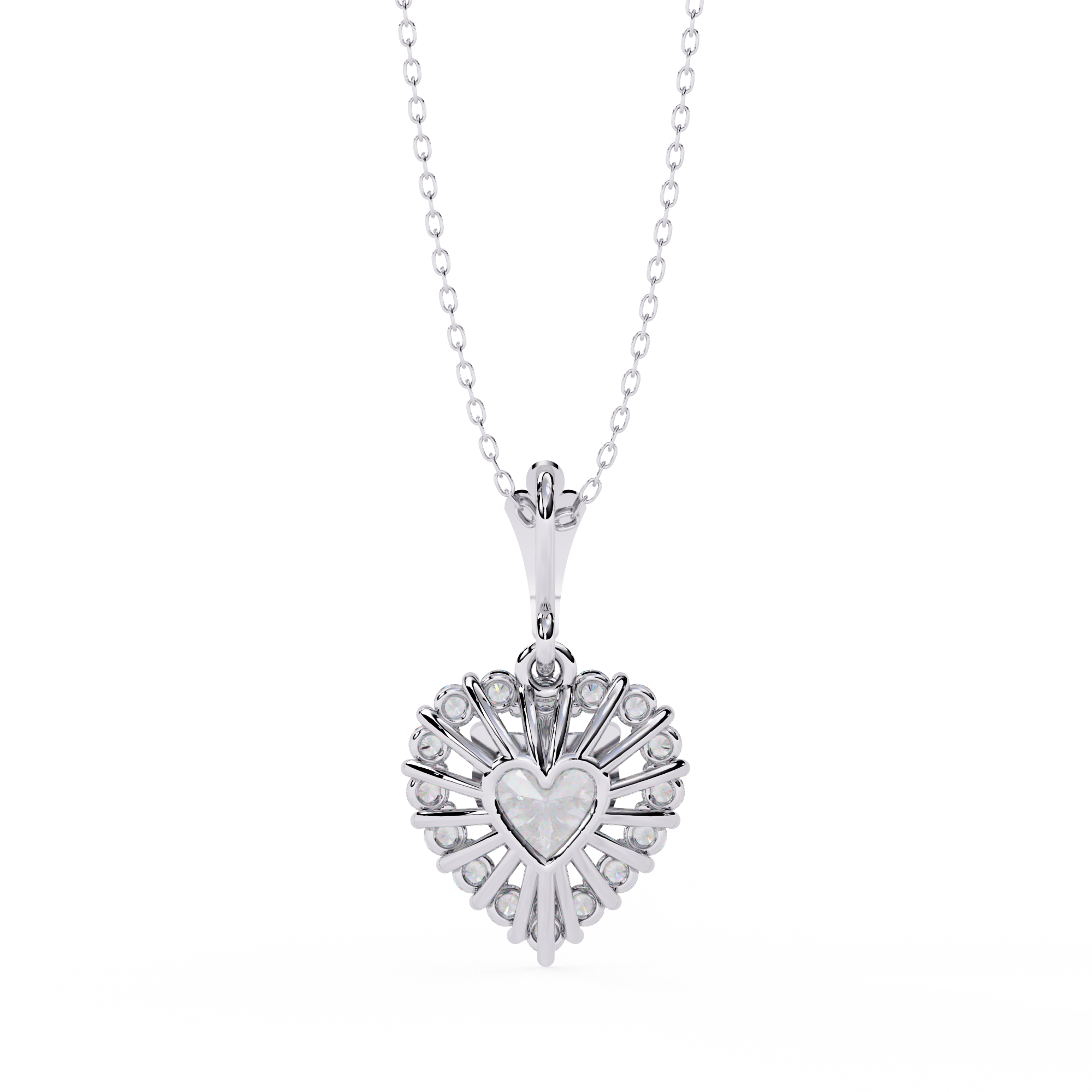 Lab Grown Halo Heart Diamond Pendant