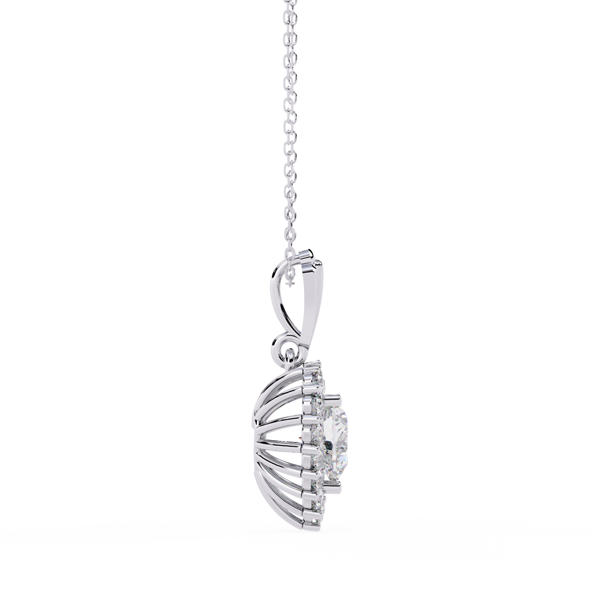 Lab Grown Halo Heart Diamond Pendant