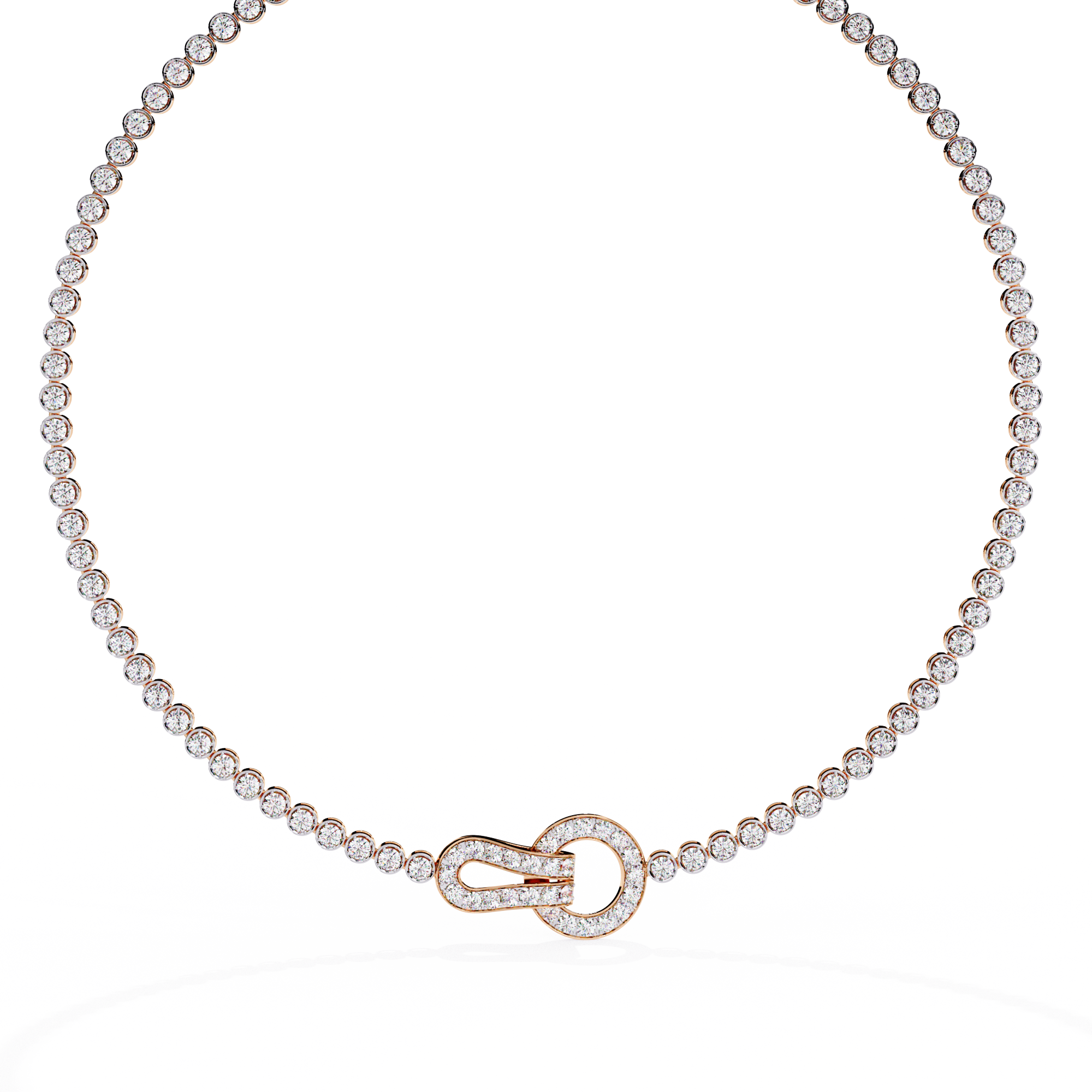 Statement Tennis Necklace – Lab Created Diamonds with Designer Lock