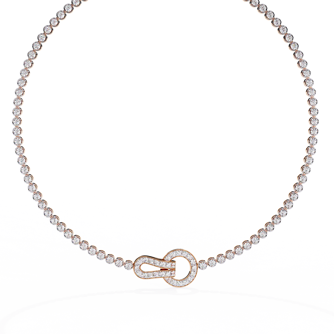 Statement Tennis Necklace – Lab Created Diamonds with Designer Lock