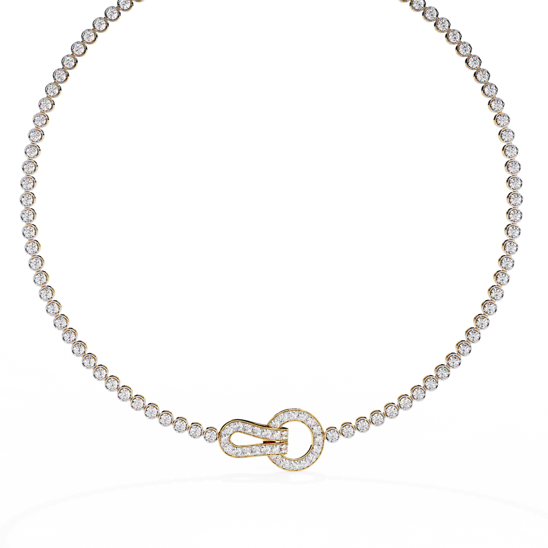 Statement Tennis Necklace – Lab Created Diamonds with Designer Lock