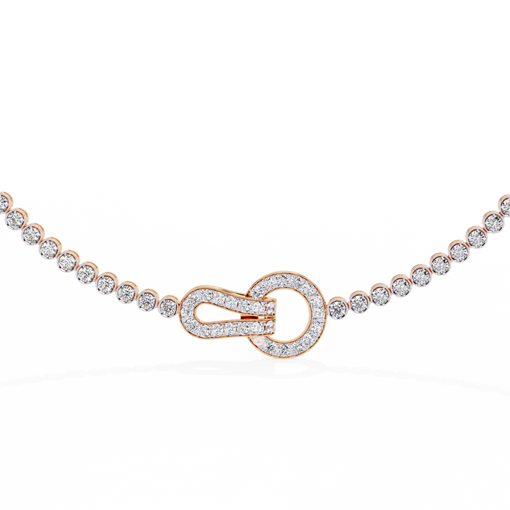 Statement Tennis Necklace – Lab Created Diamonds with Designer Lock