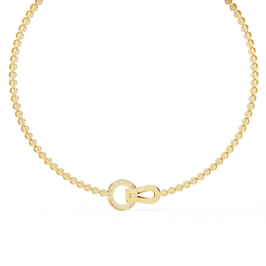 Statement Tennis Necklace – Lab Created Diamonds with Designer Lock