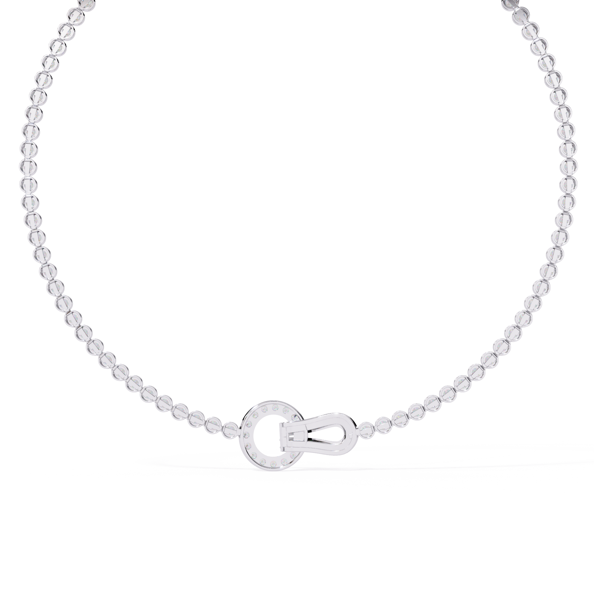 Statement Tennis Necklace – Lab Created Diamonds with Designer Lock