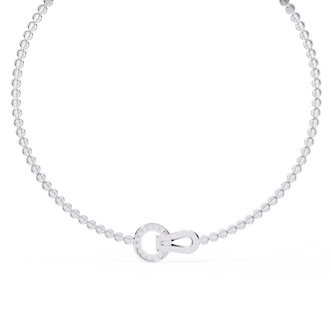Statement Tennis Necklace – Lab Created Diamonds with Designer Lock