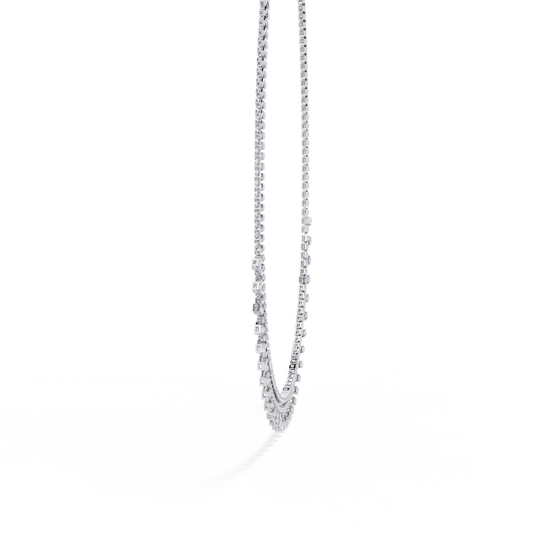 Luxury Fringe Lab Grown Diamond Necklace – Wide Choker Style