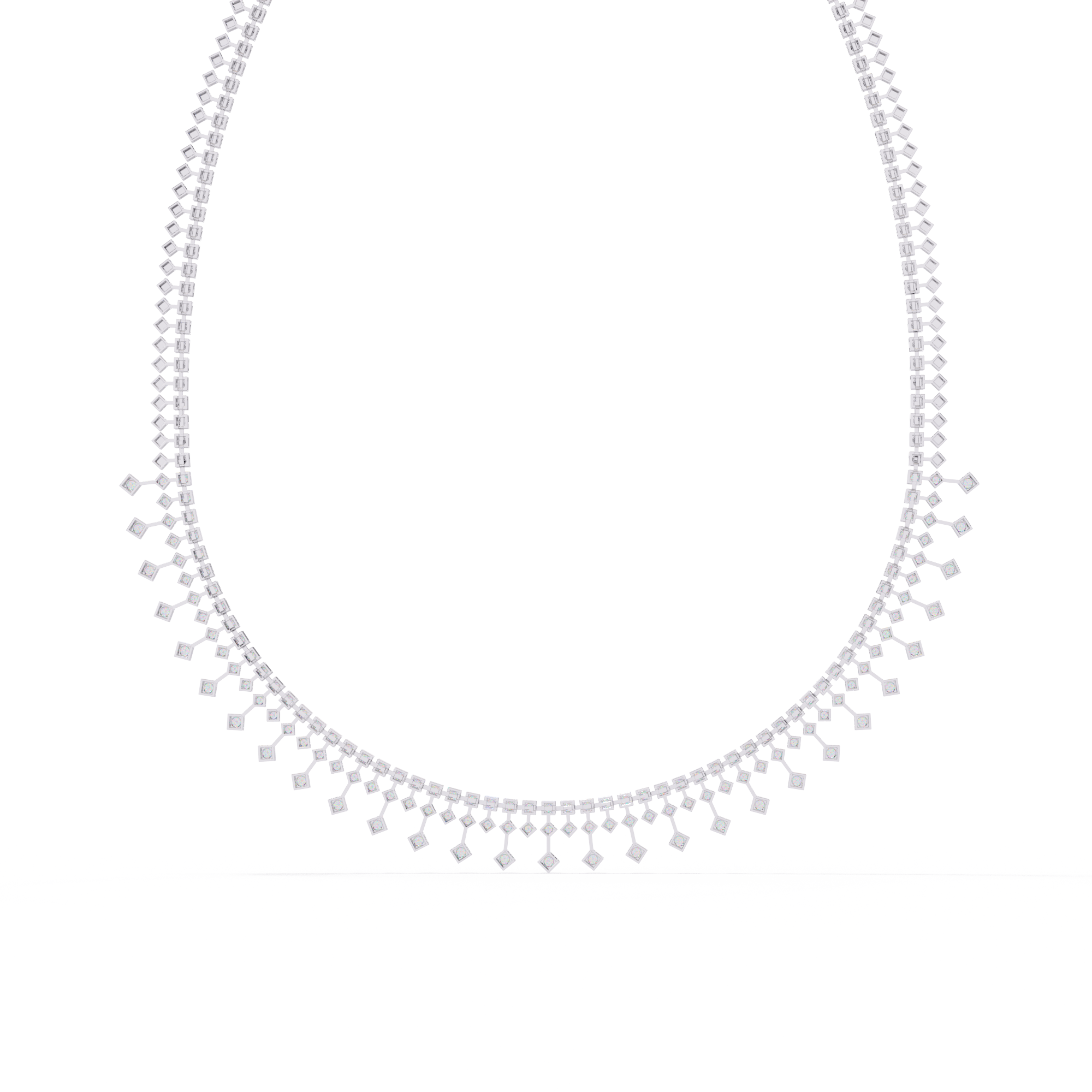 Luxury Fringe Lab Grown Diamond Necklace – Wide Choker Style