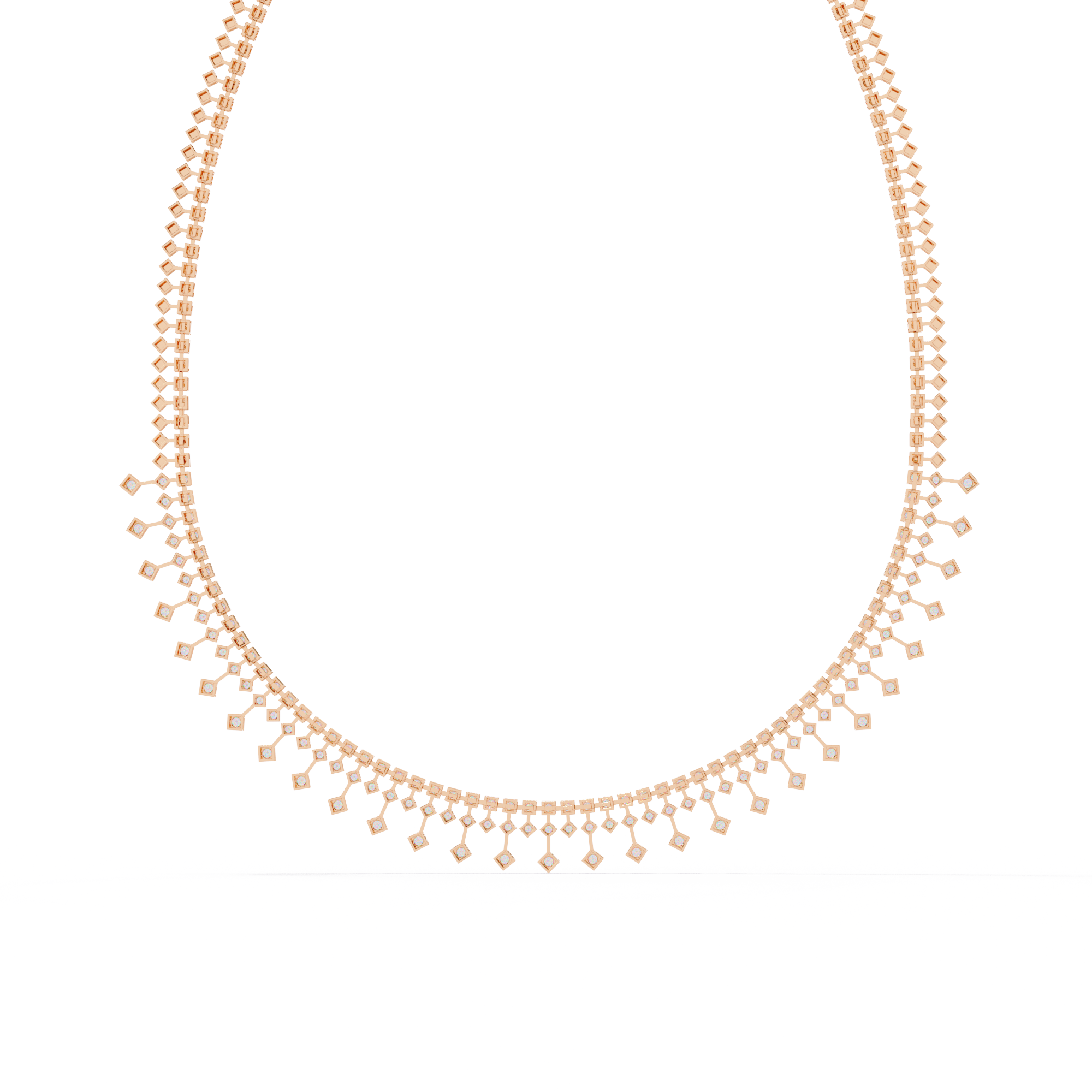 Luxury Fringe Lab Grown Diamond Necklace – Wide Choker Style