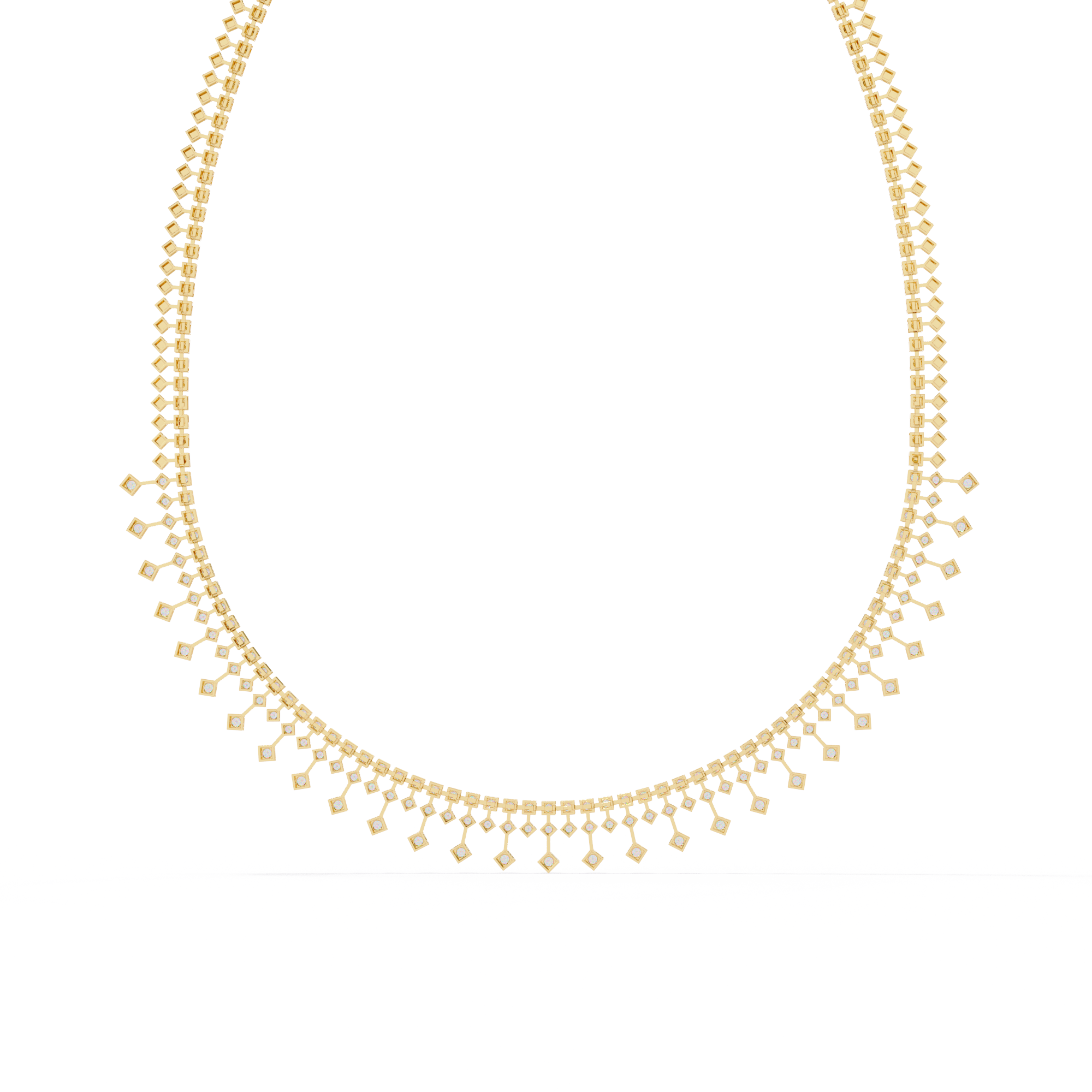 Luxury Fringe Lab Grown Diamond Necklace – Wide Choker Style